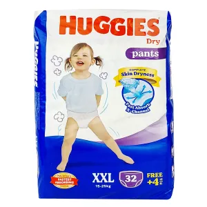 Huggies Dry Pants Diaper (XXL) 32+4's Pack Malaysian